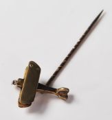 BRASS BI - PLANE STICK PIN