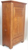 A good Victorian 19th century Arts & Crafts solid oak hall cupboard – wardrobe being raised on stile