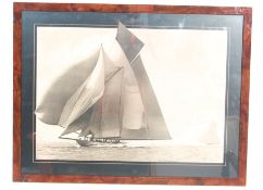 Beken of Cowes - A print of a sepia photograph of the yacht schooner Westward on the sea in full