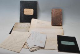 A large collection 19th Century Victorian ephemera to include: Rent Books: 1853-1855 Mary