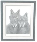 Gary Hodges (1954-) A retro vintage limited edition signed print of a pencil drawing of three