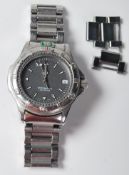 A cased  Tag Heuer Professional 200m gents stainless steel wrist watch. The wristwatch with strap