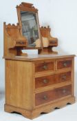 A Victorian 19thcentury satin walnut dressing table being raised on plinth base with short and