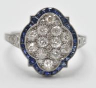 ART DECO STYLE DIAMOND AND PLATINUM PANEL RING