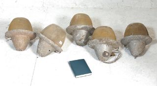 A SET OF FIVE VINTAGE RETRO 20TH CENTURY CEILLING LIGHTS