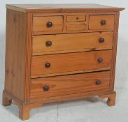 A Victorian style 20th century apprentice piece  / specimen type country pine chest of drawers /