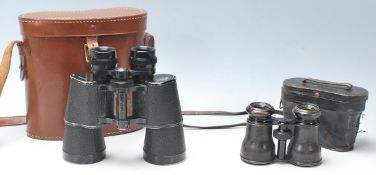 A pair of vintage Imperator 7 x 50 coated lens binoculars complete in brown leather case together