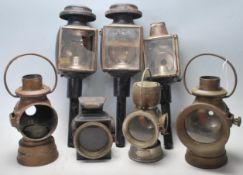 A group of three Lucas King of the Road brass car lights to include two Model No 724, one model