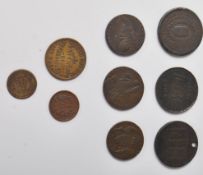 A collection of 18th and 19th Century Georgian and Victorian tokens to include a 1792 East India