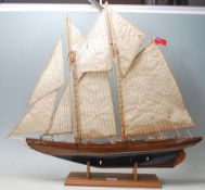A vintage 20th Century large scratch built of famous Canadian boat named Bluenose fishing and