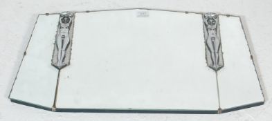 A good 1930's Art Deco frameless wall mirror. Of odeon - theatre cinema style the frameless mirror