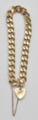 9CT YELLOW GOLD FLAT LINK BRACELET WITH A PADLOCK CLASP