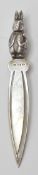 A silver 925 hallmarked book mark having Peter Rabbit decoration to the top. Weight 7.9g. Hallmarked