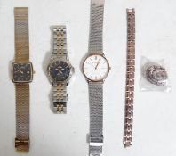 A group of three gentleman's watches to include a James Mccabe wrist watch having a round white face