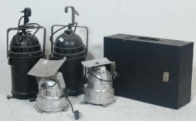 A group of vintage 20th century Disco lights / theatre lights to include a pair of multicolour disco