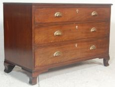A 19th Century Victorian mahogany attic chest / bachelors chest having three drawers with brass