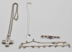 A silver hallmarked cross pendant of heavy form with large hallmarks Robert Carr, Sheffield dated