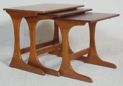 Nathan - a retro vintage 1970s teak wood nest of graduating tables by Nathan having rectangular tops