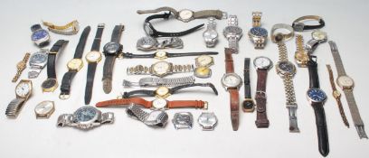 A large collection of mixed ladies and gentlemens watches to include Accurist, Timex, Olivia, Casio,
