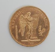 19TH CENTURY FRENCH FRANC GOLD COIN
