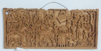 21st CENTURY HAND CARVED MALAWI PANEL BY KAMMWAMB