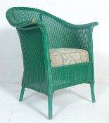 A mid century retro original Lloyd Loom ' Lusty ' wicker bedroom  chair and laundry basket.