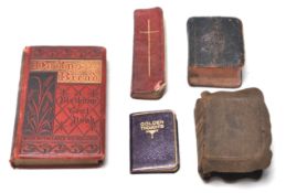 A COLLECTION OF ANTIQUE LEATHER BAND MINIATURE BOOKS