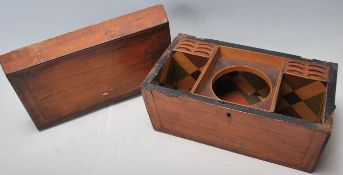 A 19th Century Victorian tea caddy of sarcophagus form having a central recess for a mixing bowl