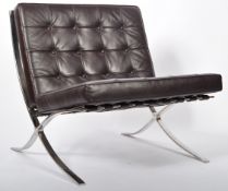 CHROME X-FRAME BARCELONA CHAIR IN BROWN LEATHER