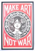OBEY CONTEMPORARY ART NOUVEAU STYLE MAKE ART NOT WAR POSTER
