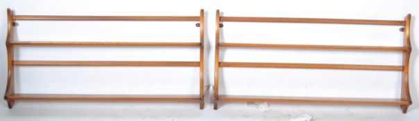 PAIR OF MID CENTURY ERCOL MODEL 268 HANGING PLATE RACKS