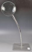 MID CENTURY INDUSTRIAL CHROME AND METAL DESK TOP MAGNIFYING GLASS