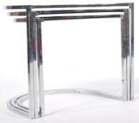 FABULOUS MID CENTURY RETRO ART DECO STYLE CHROME NEST OF TABLES