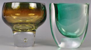 VICKE LINDSTRAND - KOSTA BODA - TWO SWEDISH ART GLASS PIECES