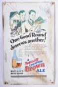 NEWCASTLE BROWN ALE LITHO PRINTED TIN ADVERTISING SIGN