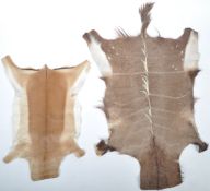 TWO RETRO VINTAGE SOUTH AFRICAN SKINS / HIDES ONE KUDU HIDE AND THE OTHER IMPALA