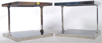 PAIR OF FRENCH CHROME COFFEE / SIDE OCCASIONAL TABLES
