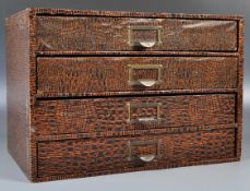 RETRO FOUR DRAWER INDEX FILING CABINET HAVING FAUX CROCODILE COVERING