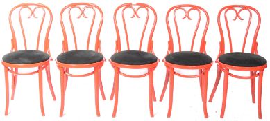 SET OF NINE RETRO VINTAGE THONET STYLE BENTWOOD CAFE DINING CHAIRS