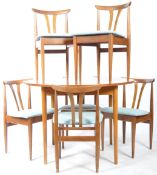 MID 20TH CENTURY DANISH INFLUENCE TEAK DINING TABLE AND SIX CHAIRS