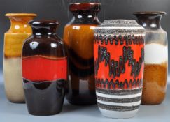 COLLECTION OF WEST GERMAN FAT LAVA POTTER VASES