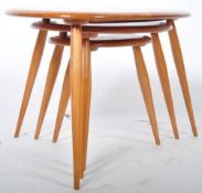 LUCIAN ERCOLANI ERCOL NEST OF PEBBLE TABLES IN BLONDE ELM