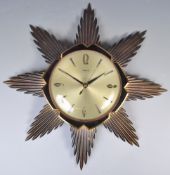 RETRO METAMEC TIMESTAR SUNBURST WALL CLOCK