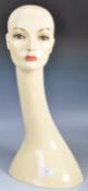 ORIGINAL RETRO 20TH CENTURY HAND PAINTED MANNEQUIN HEAD