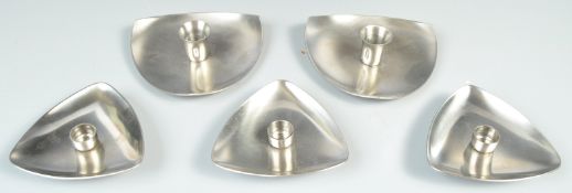 SET OF DANISH STAINLESS STEEL CANDLESTICKS BY A JACOBSEN FOR STELTON