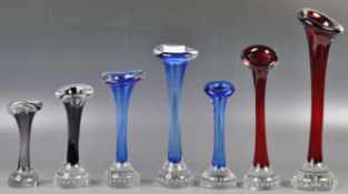 COLLECTION OF JACK IN THE PULPIT VASES BY ASEDA GLASSWORKS