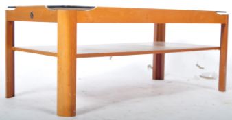 MYERS 1970'S TEAK AND SMOKED GLASS COFFEE OCCASIONAL TABLE