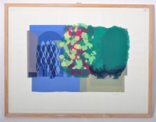 MARY FRASER SIGNED ABSTRACT POLYCHROME PRINT ENTITLED 'EVENING'