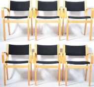MAGNUS OLESEN DANISH SET OF SIX CARVER ARMCHAIRS /