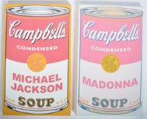 KEN SURMAN PAIR OF CAMPBELL'S SOUP CANVAS PRINTS IN THE MANOR OF WARHOL